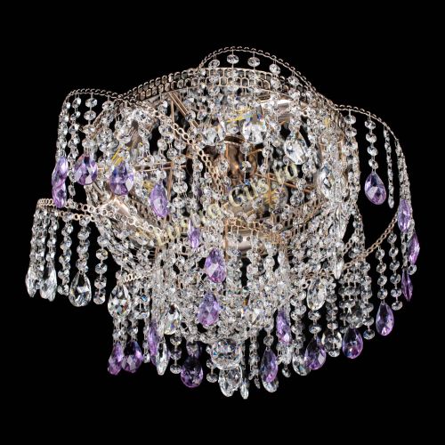 Люстра Космея №4 фиолетовая в Самаре Гусь Хрустальный