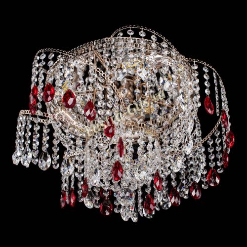 Люстра Космея №4 красная в Самаре Гусь Хрустальный