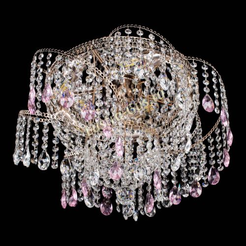 Люстра Космея №4 розовая в Самаре Гусь Хрустальный