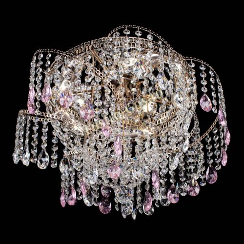 Люстра Космея №4 розовая в Самаре Гусь Хрустальный