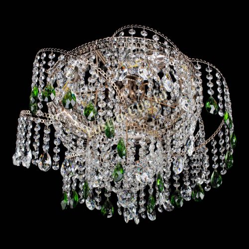 Люстра Космея №4 зеленая в Самаре Гусь Хрустальный