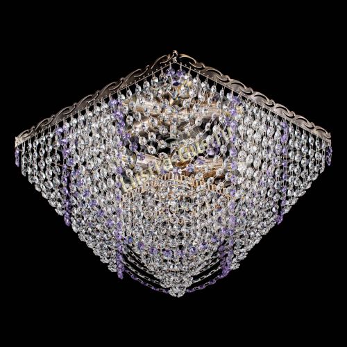Люстра Квадрат Бриз фиолетовая в Самаре Гусь Хрустальный