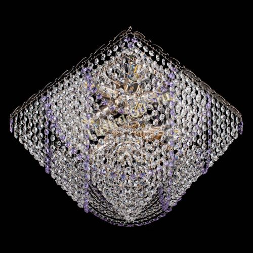 Люстра Квадрат Бриз фиолетовая в Самаре Гусь Хрустальный