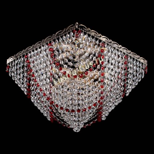 Люстра Квадрат Бриз красная в Самаре Гусь Хрустальный