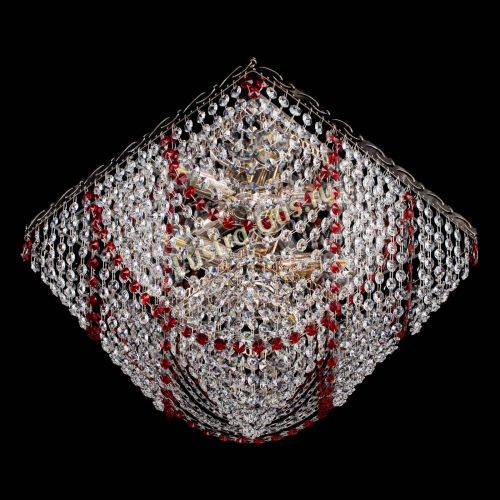 Люстра Квадрат Бриз красная в Самаре Гусь Хрустальный
