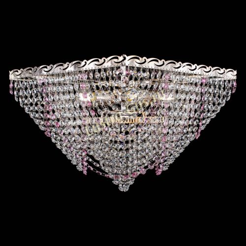 Люстра Квадрат Бриз розовая в Самаре Гусь Хрустальный