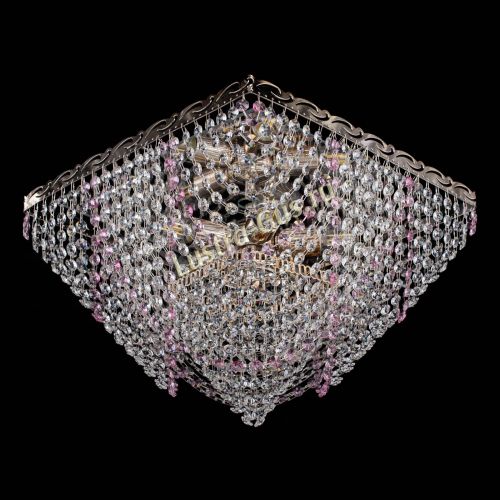 Люстра Квадрат Бриз розовая в Самаре Гусь Хрустальный