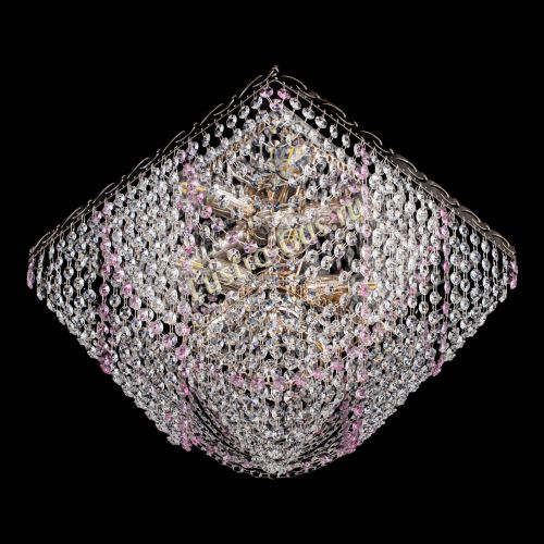 Люстра Квадрат Бриз розовая в Самаре Гусь Хрустальный