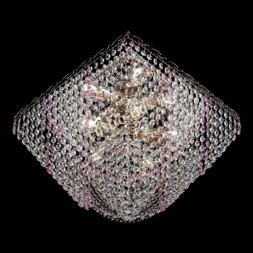 Люстра Квадрат Бриз розовая в Самаре Гусь Хрустальный