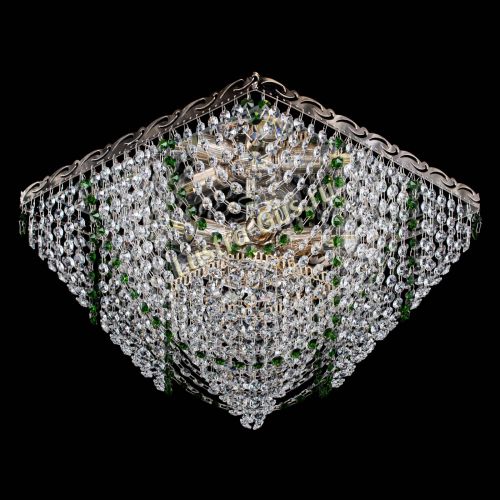 Люстра Квадрат Бриз зеленая в Самаре Гусь Хрустальный