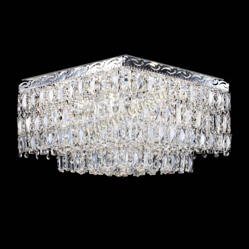 Люстра Квадрат Каскад с пластинками в Самаре Гусь Хрустальный