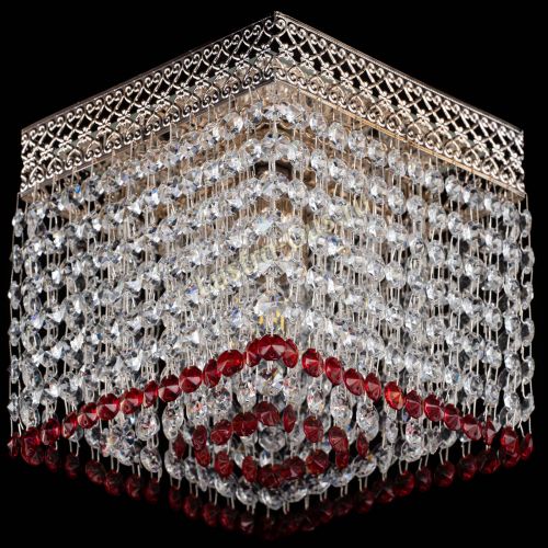 Люстра Квадрат Венеция №1 красная в Самаре Гусь Хрустальный