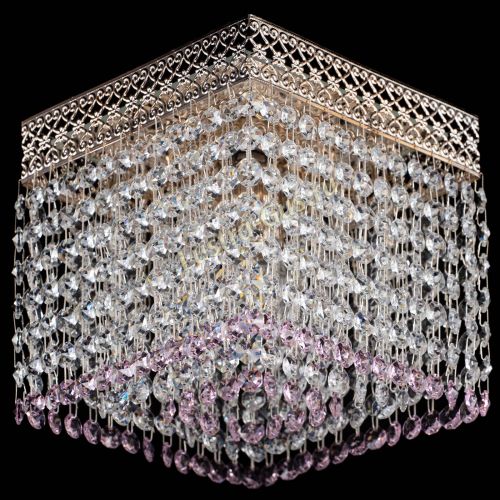 Люстра Квадрат Венеция №1 розовая в Самаре Гусь Хрустальный