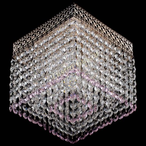 Люстра Квадрат Венеция №1 розовая в Самаре Гусь Хрустальный