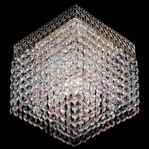 Люстра Квадрат Венеция №1 розовая в Самаре Гусь Хрустальный