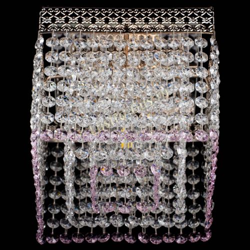 Люстра Квадрат Венеция №1 розовая в Самаре Гусь Хрустальный