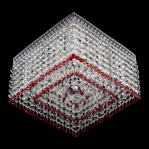 Люстра Квадрат Венеция №3 красная в Самаре Гусь Хрустальный