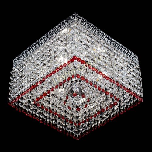 Люстра Квадрат Венеция №3 красная в Самаре Гусь Хрустальный