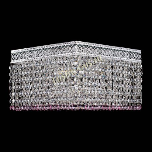 Люстра Квадрат Венеция №3 розовая в Самаре Гусь Хрустальный