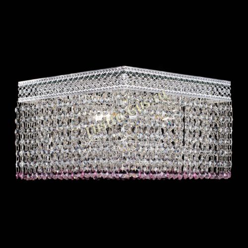 Люстра Квадрат Венеция №3 розовая в Самаре Гусь Хрустальный