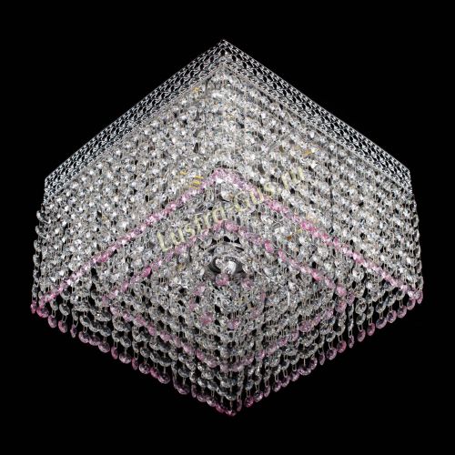 Люстра Квадрат Венеция №3 розовая в Самаре Гусь Хрустальный