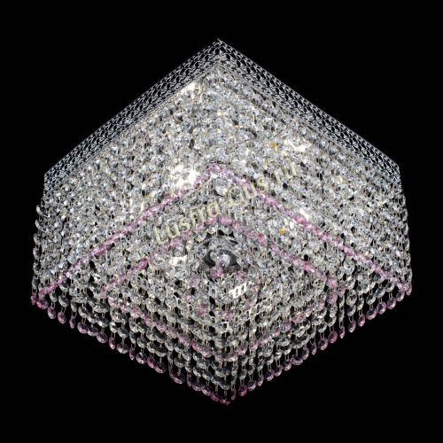 Люстра Квадрат Венеция №3 розовая в Самаре Гусь Хрустальный