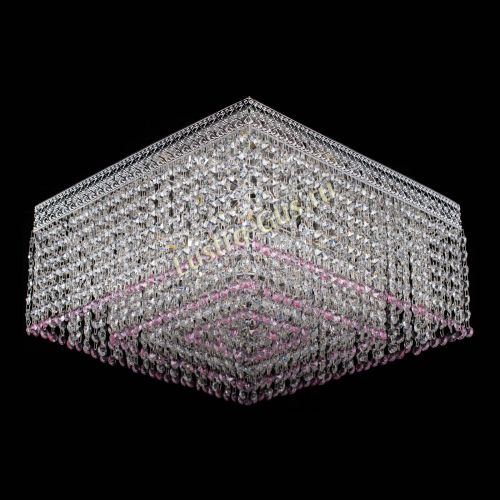 Люстра Квадрат Венеция №5 розовая в Самаре Гусь Хрустальный