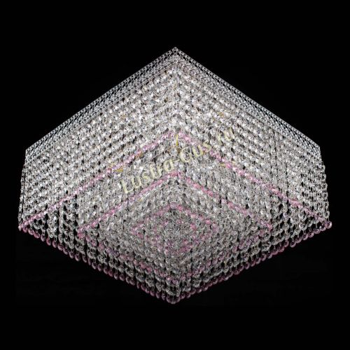 Люстра Квадрат Венеция №5 розовая в Самаре Гусь Хрустальный