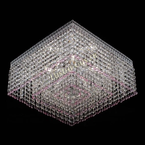 Люстра Квадрат Венеция №5 розовая в Самаре Гусь Хрустальный