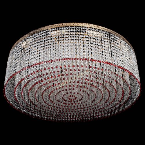 Люстра Милан капель №12 красная в Самаре Гусь Хрустальный