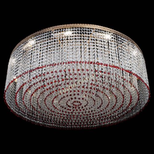 Люстра Милан капель №12 красная в Самаре Гусь Хрустальный