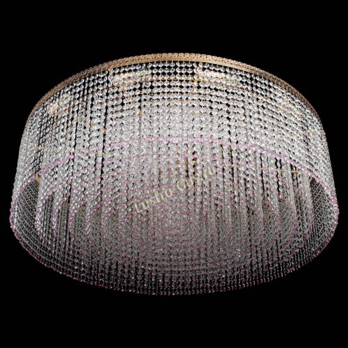 Люстра Милан капель №12 розовая в Самаре Гусь Хрустальный