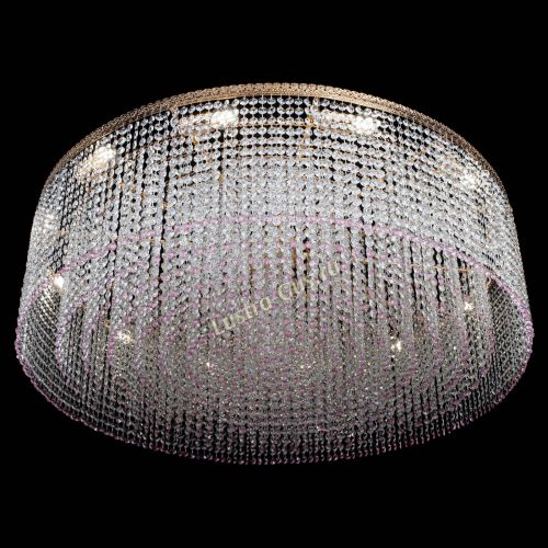 Люстра Милан капель №12 розовая в Самаре Гусь Хрустальный