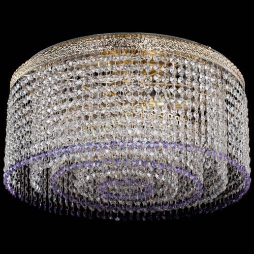 Люстра Милан капель оптикон Фиолетовая в Самаре Гусь Хрустальный