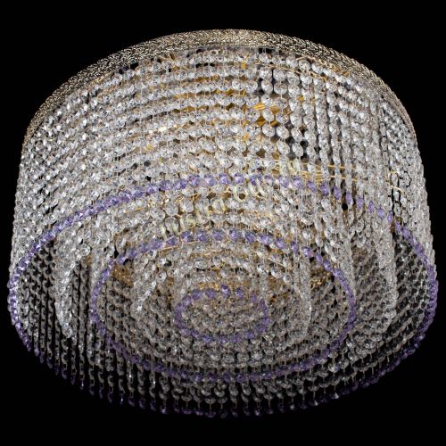 Люстра Милан капель оптикон Фиолетовая в Самаре Гусь Хрустальный