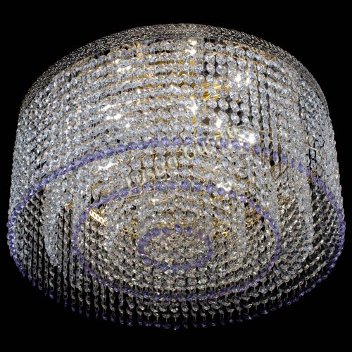 Люстра Милан капель оптикон Фиолетовая в Самаре Гусь Хрустальный