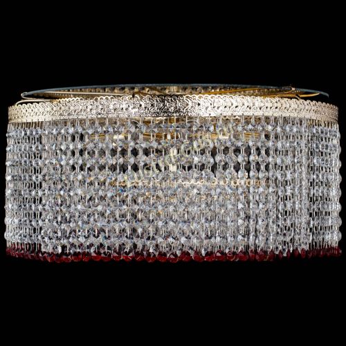 Люстра Милан капель оптикон Красная в Самаре Гусь Хрустальный