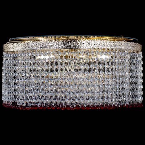 Люстра Милан капель оптикон Красная в Самаре Гусь Хрустальный