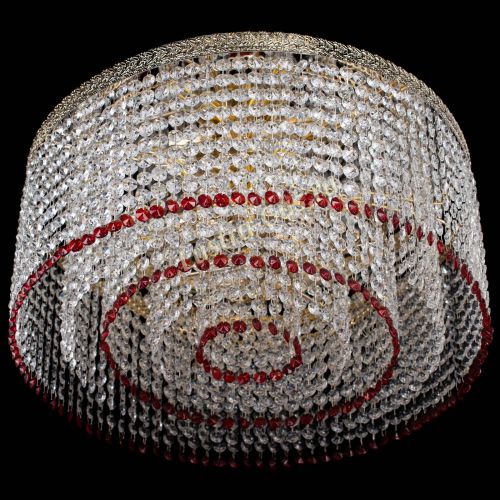 Люстра Милан капель оптикон Красная в Самаре Гусь Хрустальный