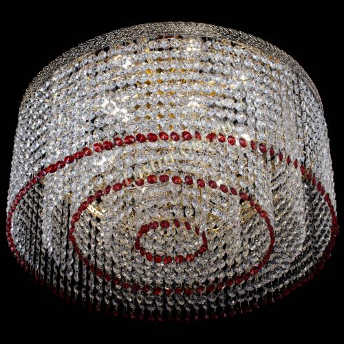 Люстра Милан капель оптикон Красная в Самаре Гусь Хрустальный