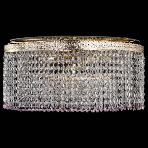 Люстра Милан капель оптикон Розовая в Самаре Гусь Хрустальный