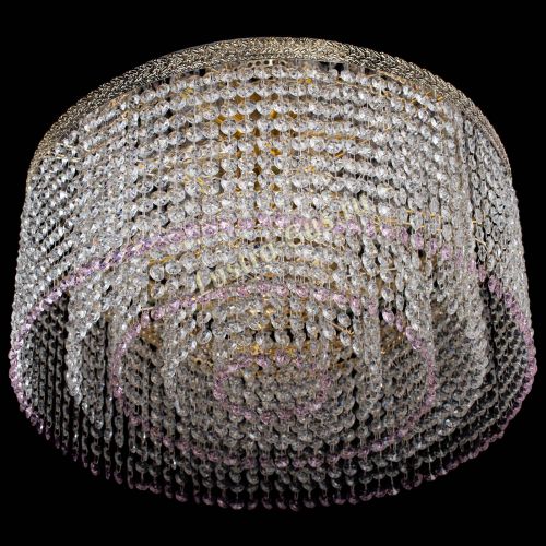 Люстра Милан капель оптикон Розовая в Самаре Гусь Хрустальный