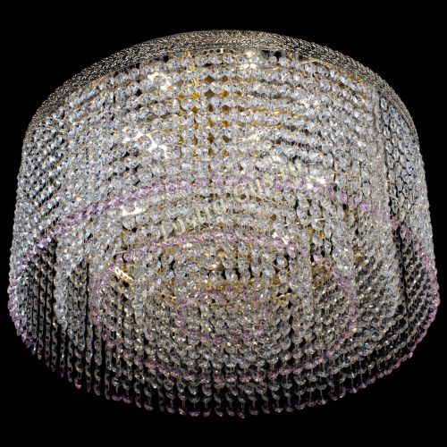 Люстра Милан капель оптикон Розовая в Самаре Гусь Хрустальный