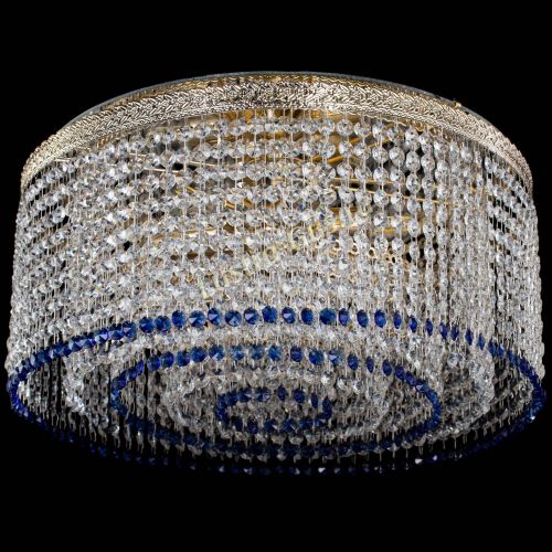 Люстра Милан капель оптикон Синяя в Самаре Гусь Хрустальный