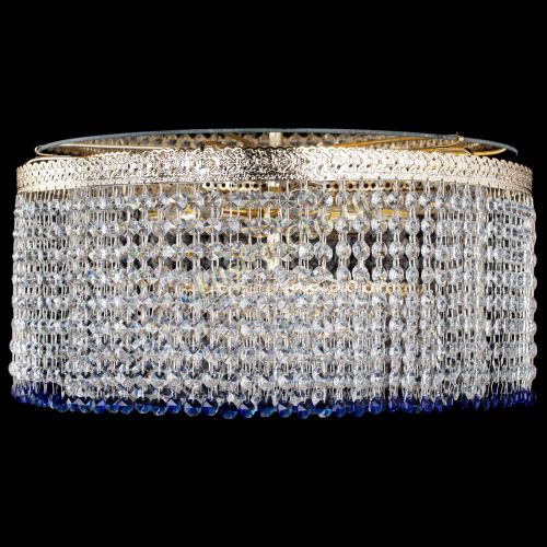 Люстра Милан капель оптикон Синяя в Самаре Гусь Хрустальный