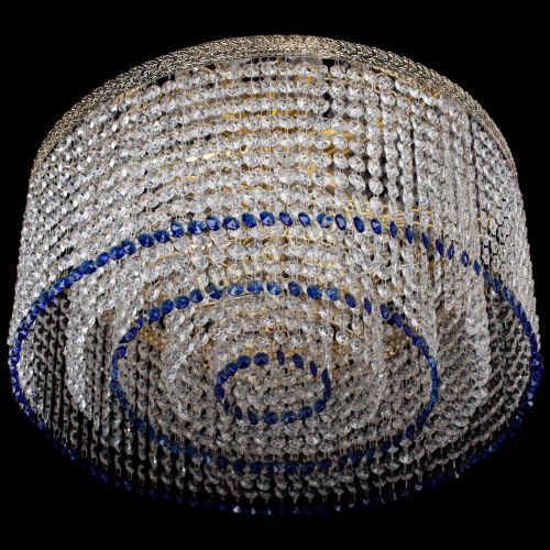 Люстра Милан капель оптикон Синяя в Самаре Гусь Хрустальный