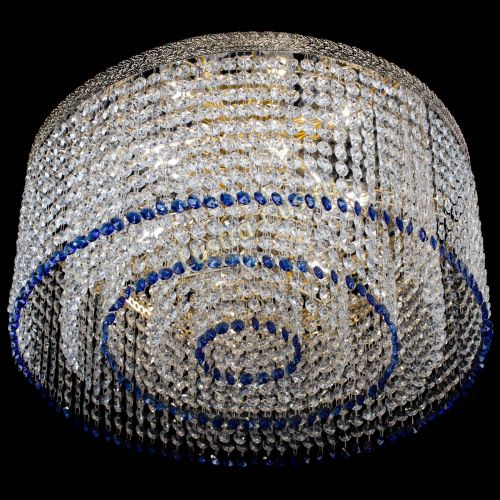 Люстра Милан капель оптикон Синяя в Самаре Гусь Хрустальный