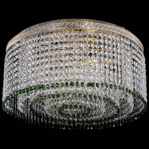 Люстра Милан капель оптикон Зеленая в Самаре Гусь Хрустальный