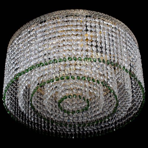 Люстра Милан капель оптикон Зеленая в Самаре Гусь Хрустальный