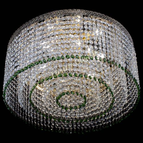 Люстра Милан капель оптикон Зеленая в Самаре Гусь Хрустальный